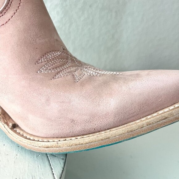 Lane SMOKESHOW Womens Cowboy Boots 8.5 Pink Leather Western Cowgirl Mid Calf - Picture 9 of 13